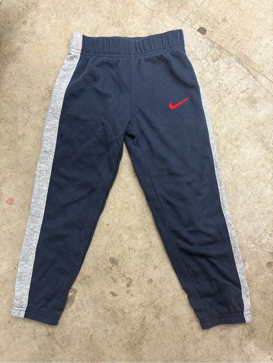 Nike Other - Nike Boys Size 5 Fleece Sweatpants Blue/Gray Side Stripe Red Swoosh Pull-On
